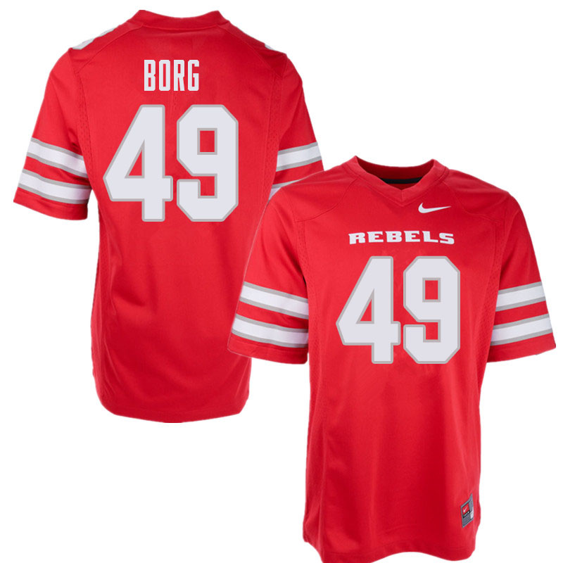 Men's UNLV Rebels #49 Aaron Borg College Football Jerseys Sale-Red